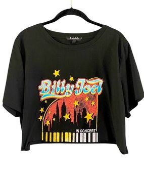 Billy Joel City Night Crop Top Cutoff Boxy T-Shirt Sz Medium New York